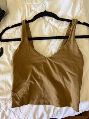 Lululemon Brown V-Neck Cropped Tank Top